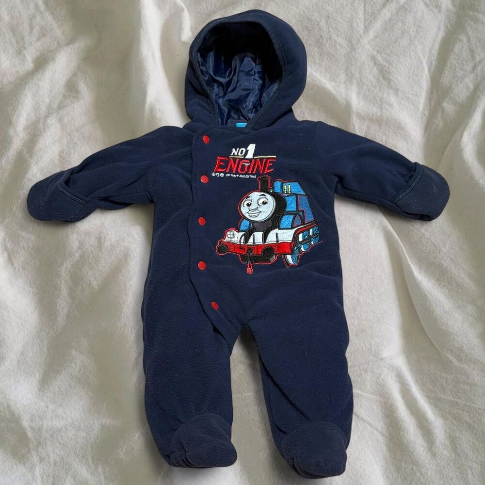 Y2K Character Thomas the Tank Engine Baby Snowsuit with Hood